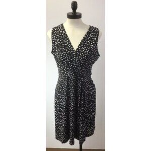 Woman’s Black and White Polka Dot Knee High Dress
